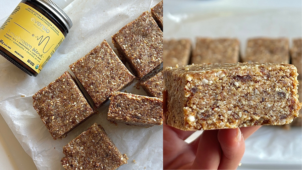 Almond Coconut Energy Bars with a Mushroom Boost