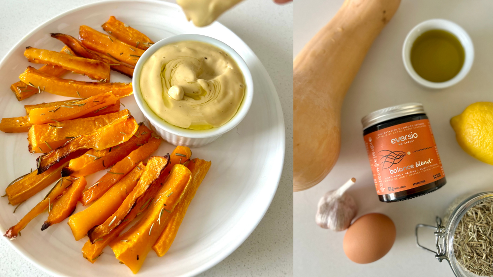 Butternut Squash Fries with Roasted Garlic Aioli ft. Balance