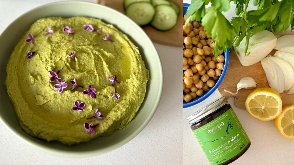 Caramelized Onion & Parsley Hummus ft 6 Mushroom Blend