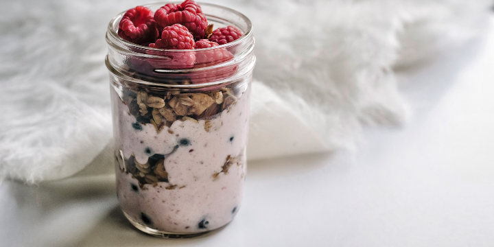 Raspberry Breakfast Parfait with Hemp Cream & Balance Blend