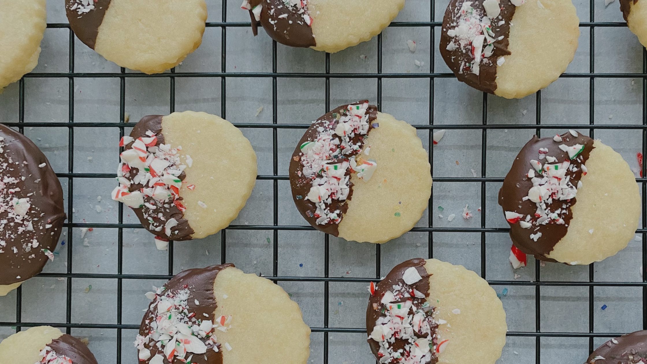 BALANCE Dark Chocolate Peppermint Shortbread Cookies