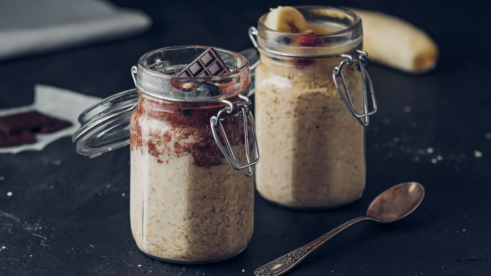 Cocoa Overnight Chia Oats with Balance 4 Mushroom Blend